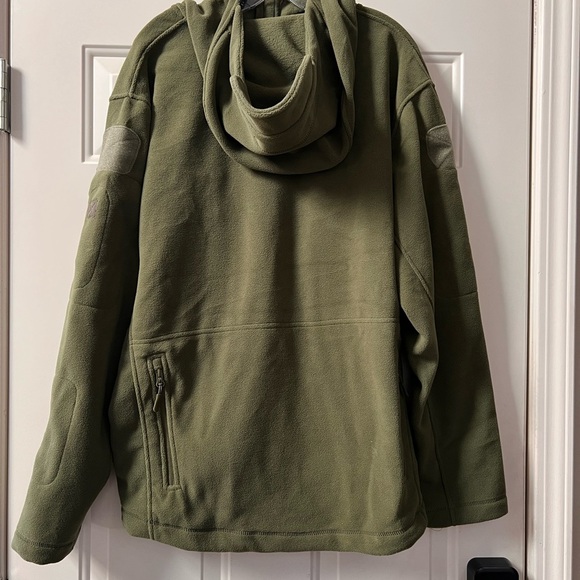 Olive Green Men's Hooded Jacket - Picture 2 of 4